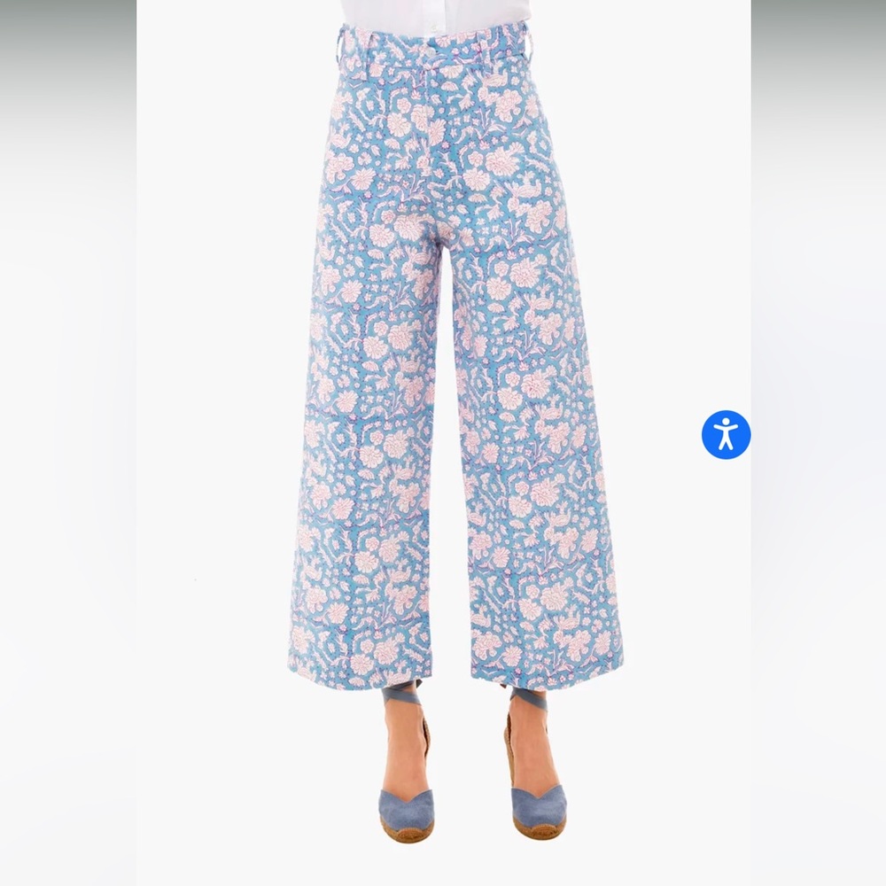 Cornflower Blue Nila Print Disco Pant
